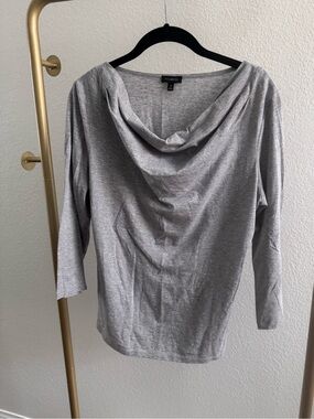 Talbots Silver-Gray Cowl Neck Top with Sparkle